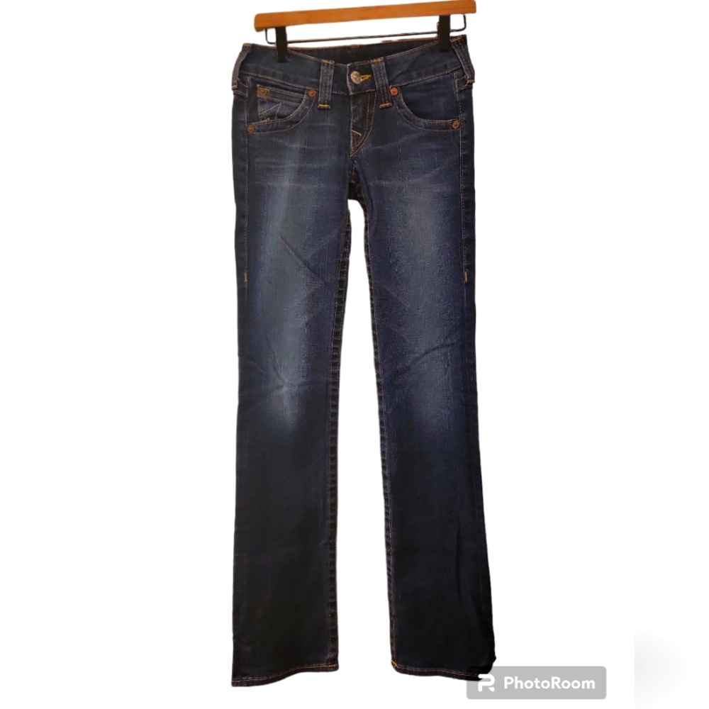 True Religion, Jeans, Section Billy, Boot Cut, Dark Denim w/ White Wash, Wom 26